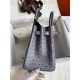 Hermes Birkin 25 Retourne Handmade Bag in Gris Agate Ostrich Leather