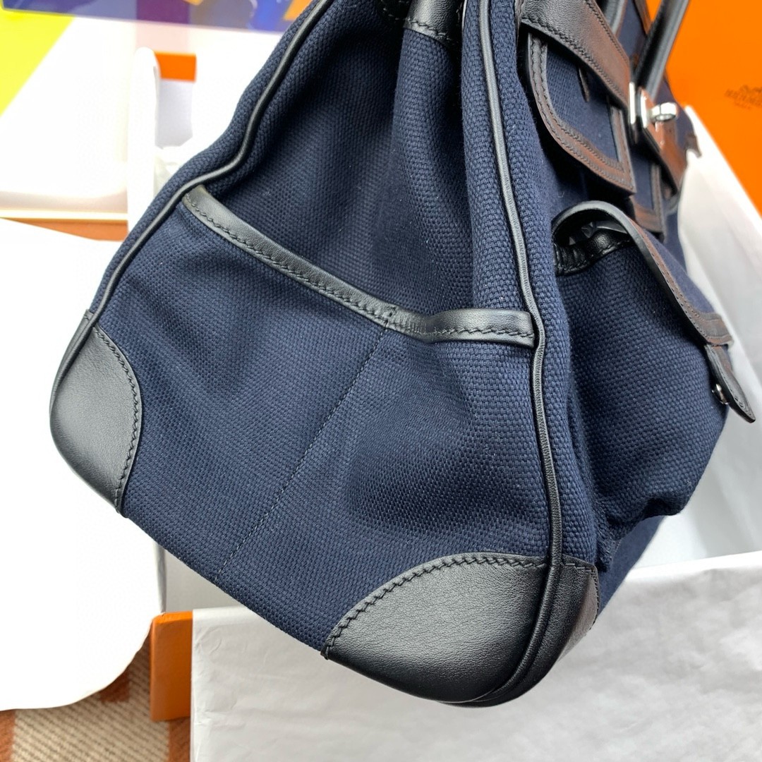 Hermes Cargo Birkin 35cm Limited-edition Bag in Navy Blue Canvas