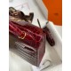 Hermes Kelly Mini II Sellier Handmade Bag in Bordeaux Shiny Alligator Leather