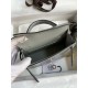 Hermes Kelly Mini II Sellier Handmade Bag in Gris Ciment Shiny Alligator Leather