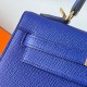 Hermes Kelly Sellier 25 Handmade Bag in Blue Electric Epsom Calfskin