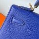 Hermes Kelly Sellier 25 Handmade Bag in Blue Electric Epsom Calfskin