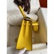 Hermes Kelly Sellier 25 Handmade Bag in Jaune de Naples Epsom Calfskin