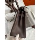 Hermes Kelly Retourne 32 Handmade Bag in Chocolat Clemence Leather