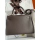 Hermes Kelly Retourne 32 Handmade Bag in Chocolat Clemence Leather