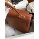 Hermes Kelly Retourne 35 Handmade Bag in Gold Barenia Calfskin