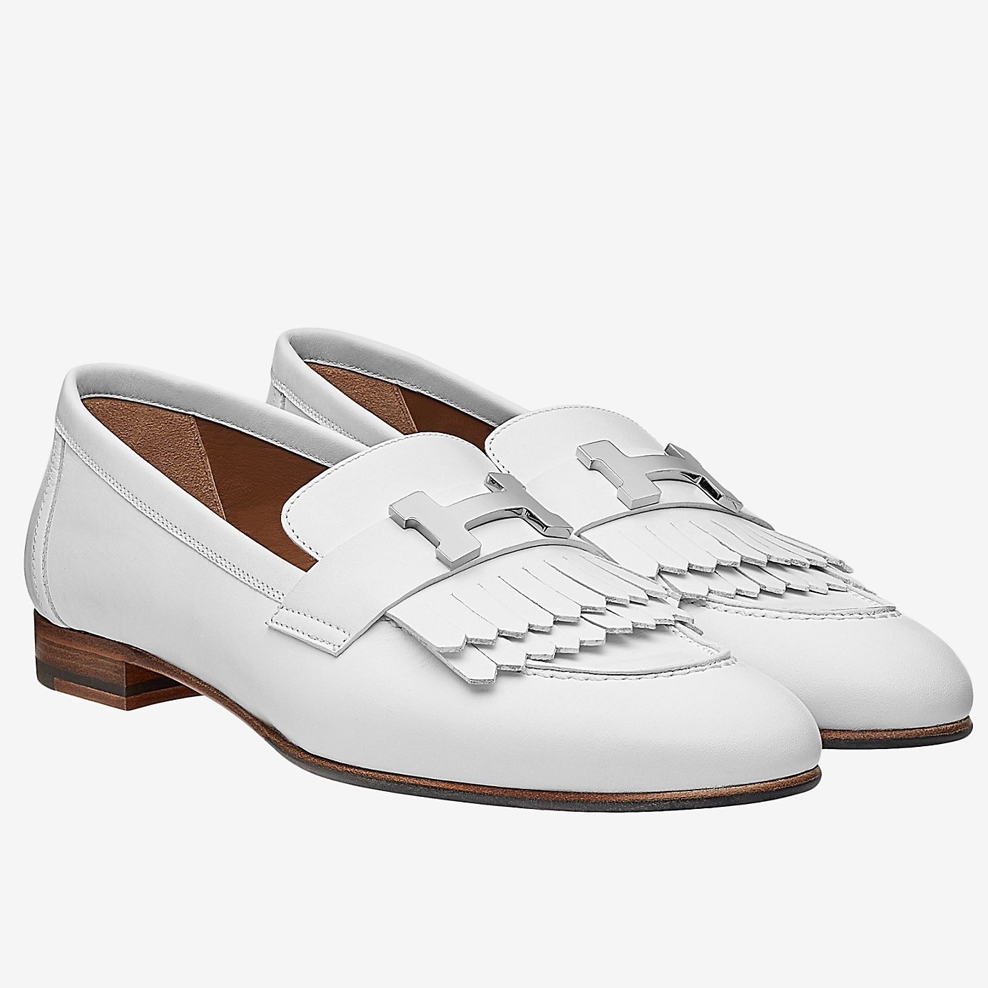 Hermes Royal Loafers In White Calfskin