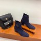 Hermes Volver 60 Ankle Boot In Blue Knit