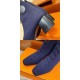 Hermes Volver 60 Ankle Boot In Blue Knit