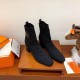 Hermes Volver 60 Ankle Boot In Black Knit