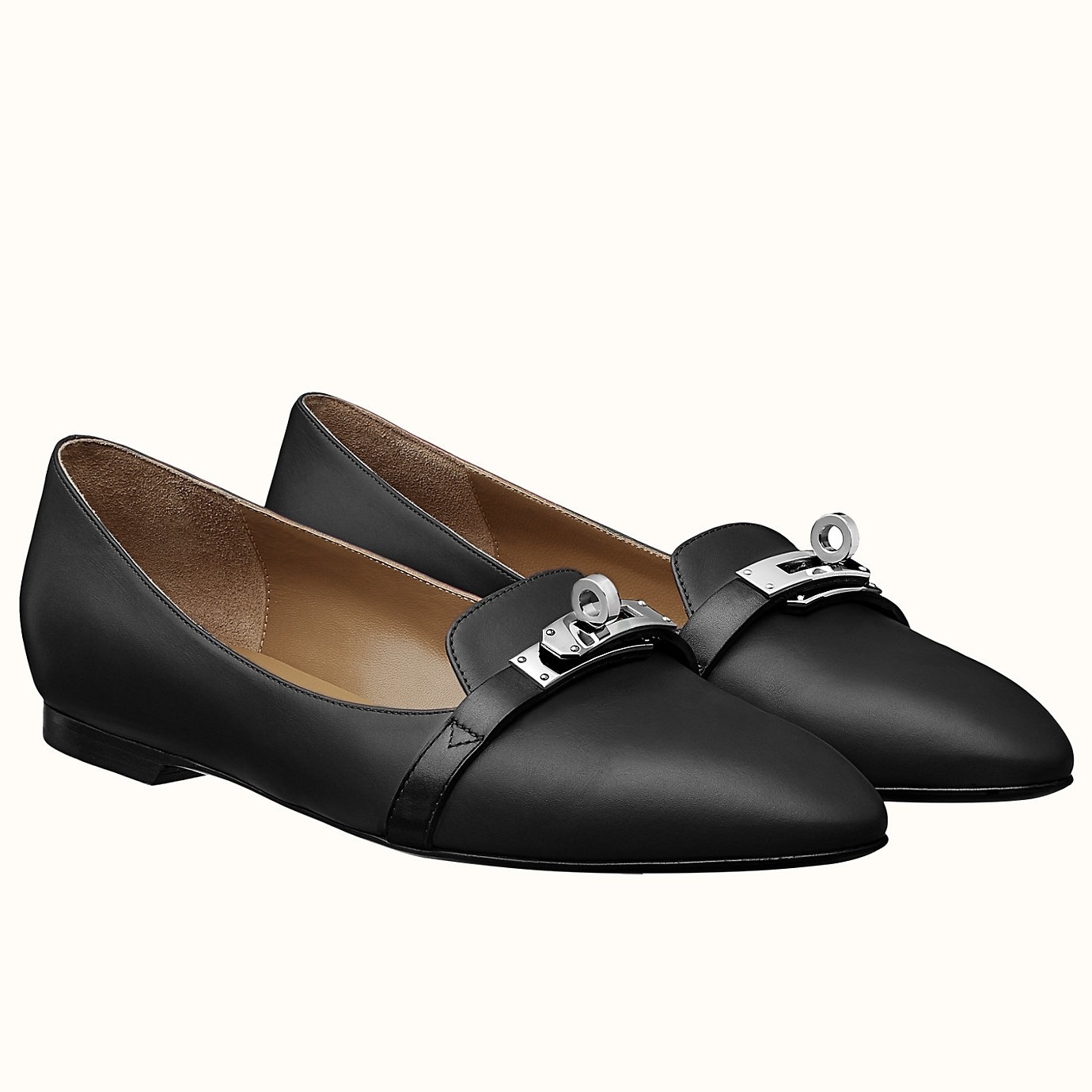 Hermes Pegase Ballerina In Black Leather