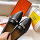 Hermes Pegase Ballerina In Black Leather