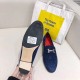 Hermes Royal Loafers In Blue Suede Leather