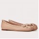 Valentino Rockstud Ballerina In Rose Cannelle Patent Leather