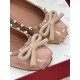 Valentino Rockstud Ballerina In Rose Cannelle Patent Leather