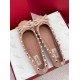 Valentino Rockstud Ballerina In Rose Cannelle Patent Leather