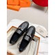 Hermes Women's Destin Loafers in Black Leather