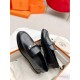 Hermes Women's Destin Loafers in Black Leather