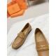 Hermes Women's Colette Loafers in Brown Leather