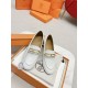 Hermes Women's Colette Loafers in White Leather