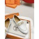 Hermes Women's Colette Loafers in White Leather