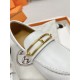 Hermes Women's Colette Loafers in White Leather