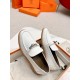 Hermes Women's Destin Loafers in White Leather