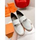 Hermes Women's Destin Loafers in White Leather