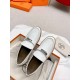 Hermes Women's Destin Loafers in White Leather