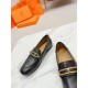 Hermes Women's Colette Loafers in Black Leather