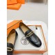 Hermes Women's Colette Loafers in Black Leather