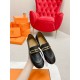 Hermes Women's Colette Loafers in Black Leather