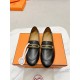 Hermes Women's Colette Loafers in Black Leather