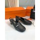 Hermes Infinie 50 Slingback Pumps in Black Leather