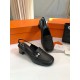 Hermes Infinie 50 Slingback Pumps in Black Leather