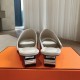 Hermes Women's Idole Sandals in White Leather