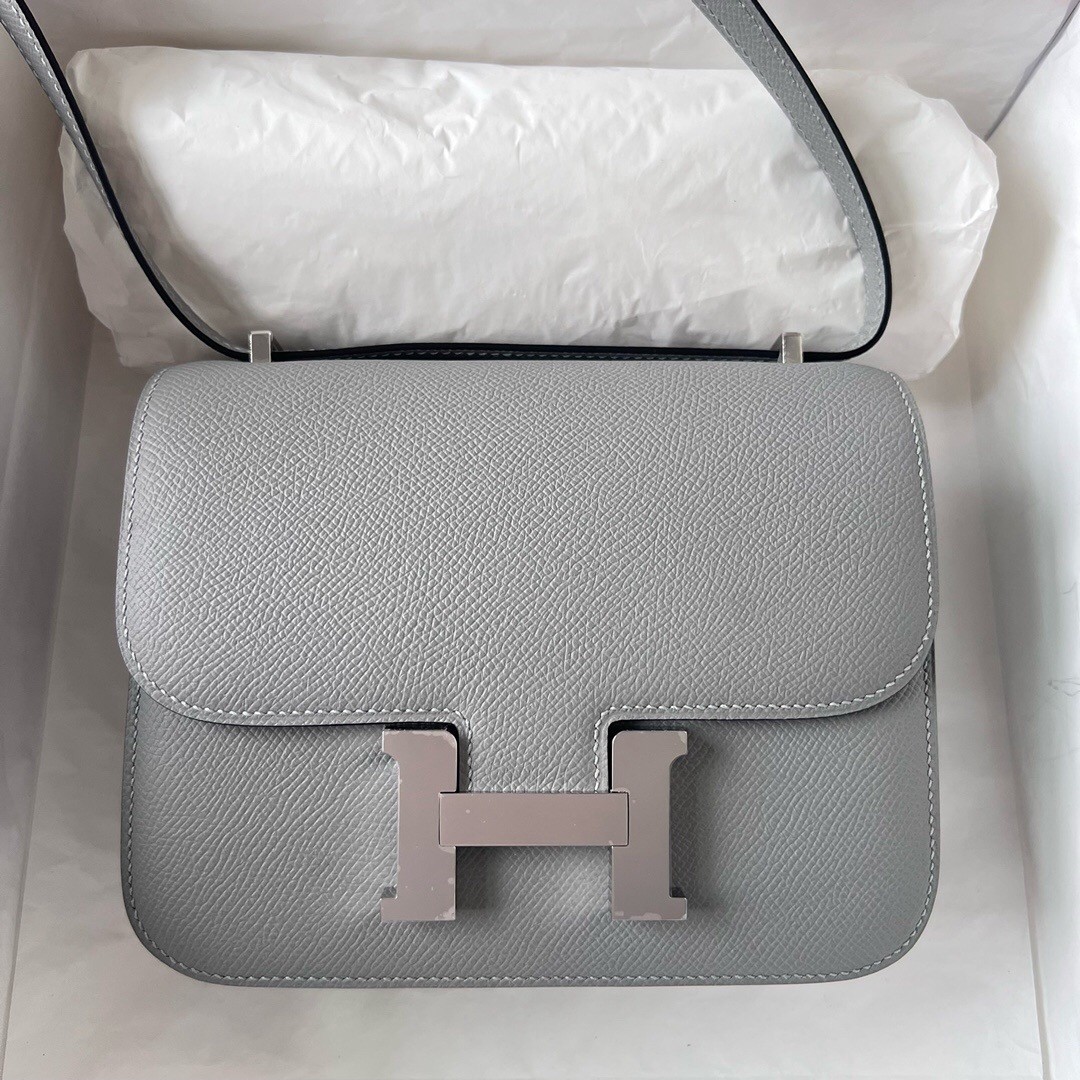 Hermes Constance 18 Handmade Bag in Gris Mouette Epsom Calfskin