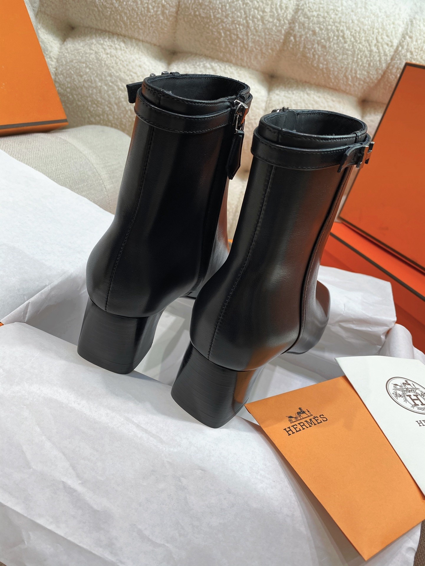 Hermes Imperial 50 Ankle Boots in Black Calfskin