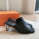 Hermes Women's Iconique 60 Sandals in Black Leather