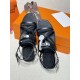 Hermes June Sandals in Black Leather