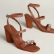 Hermes Ivresse 65 Sandals in Brown Leather