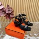 Hermes Ivresse 65 Sandals in Black Leather