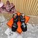 Hermes Ivresse 65 Sandals in Black Leather