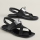 Hermes Women's Ines Sandals in Black Leather