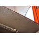 Hermes Steve 35 Messenger Bag In Taupe Clemence Calfskin