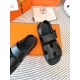 Hermes Men's Genius Sandals In Black Calfskin