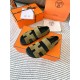 Hermes Men's Genius Sandals In Green Suede Calfskin