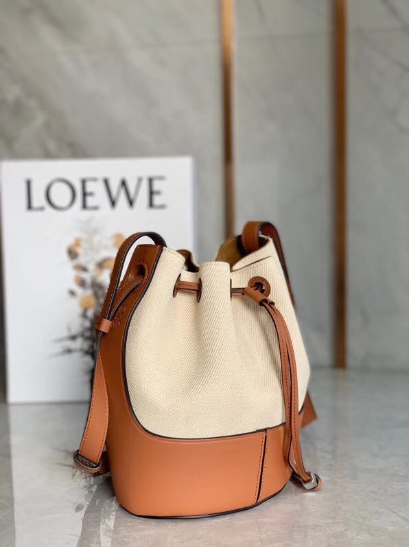 Loewe Small Balloon Bucket Bag In Canvas