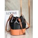 Loewe Small Balloon Bucket Bag In Black/Tan Calfskin