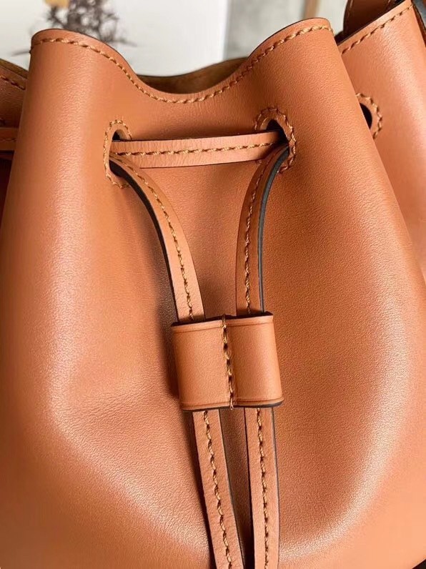 Loewe Small Balloon Bucket Bag In Camel Calfskin